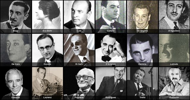 Famous Tango orchestra leaders collage